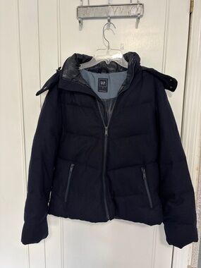GAP Wool blend Primaloft Puffer hoodie Jacket